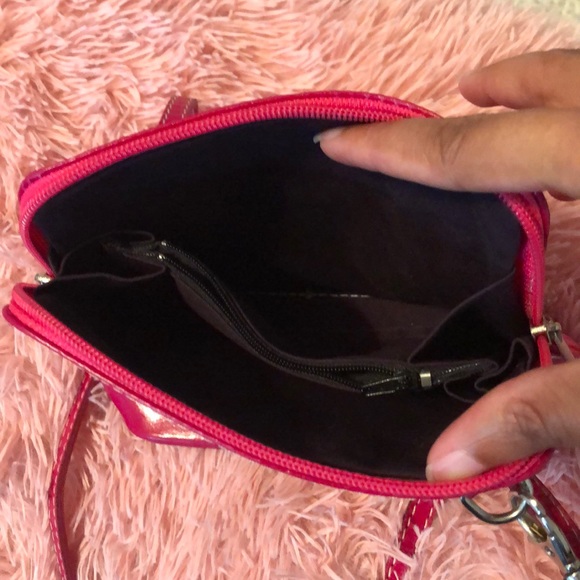 Vera Pelle Dark Pink Crossbody Mini Purse - Picture 5 of 5